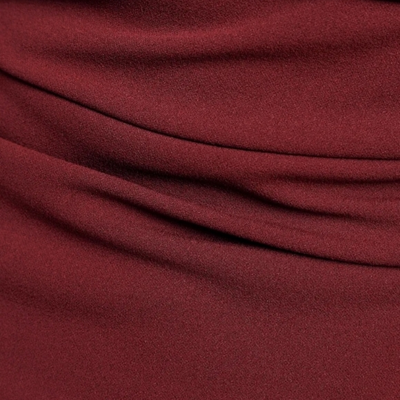Burgundy Ruched Surplice Maxi Dress - Picture 4 of 6